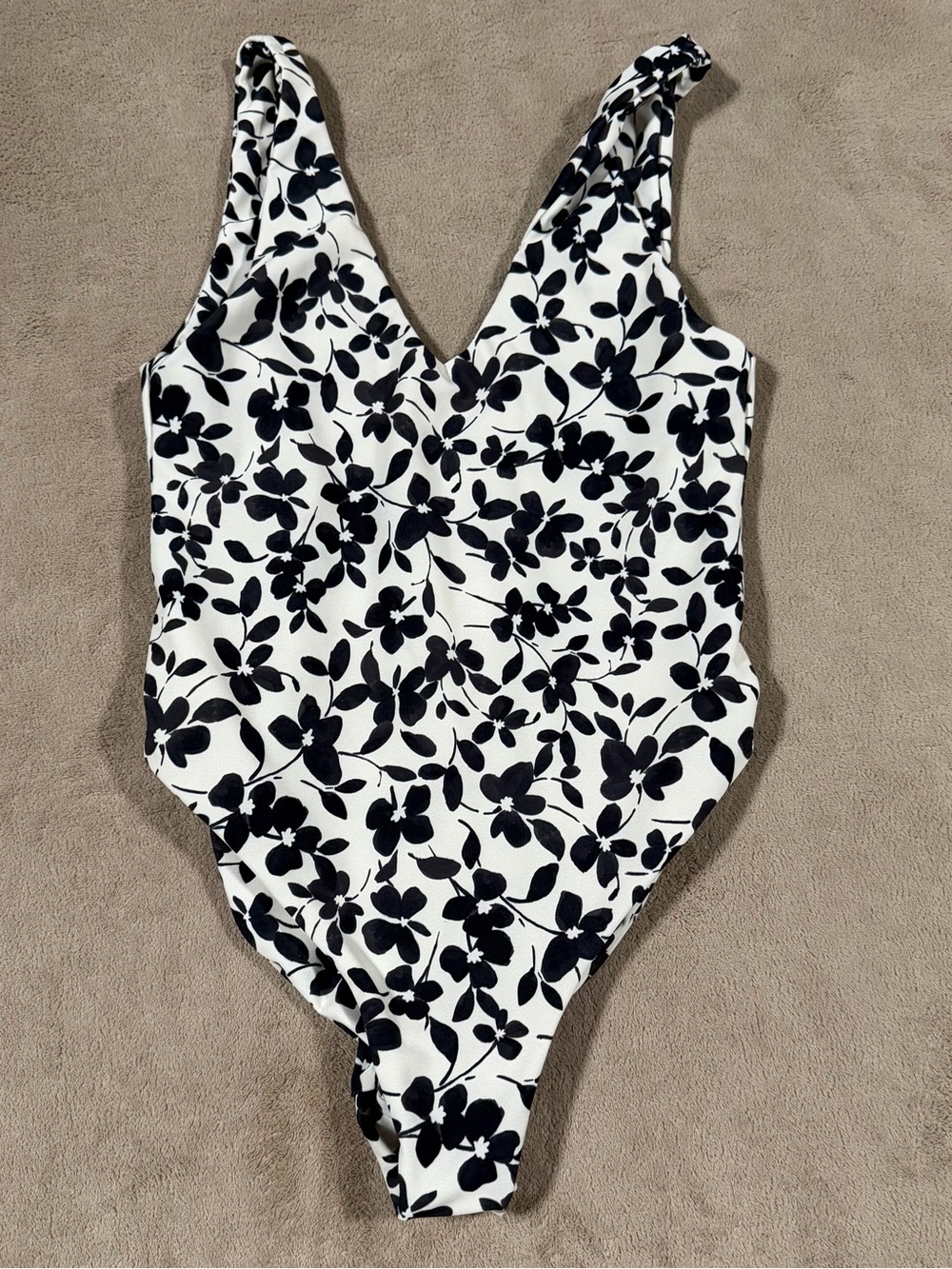 SKATIE Black & White Floral One-Piece Swimsuit